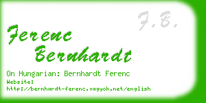 ferenc bernhardt business card